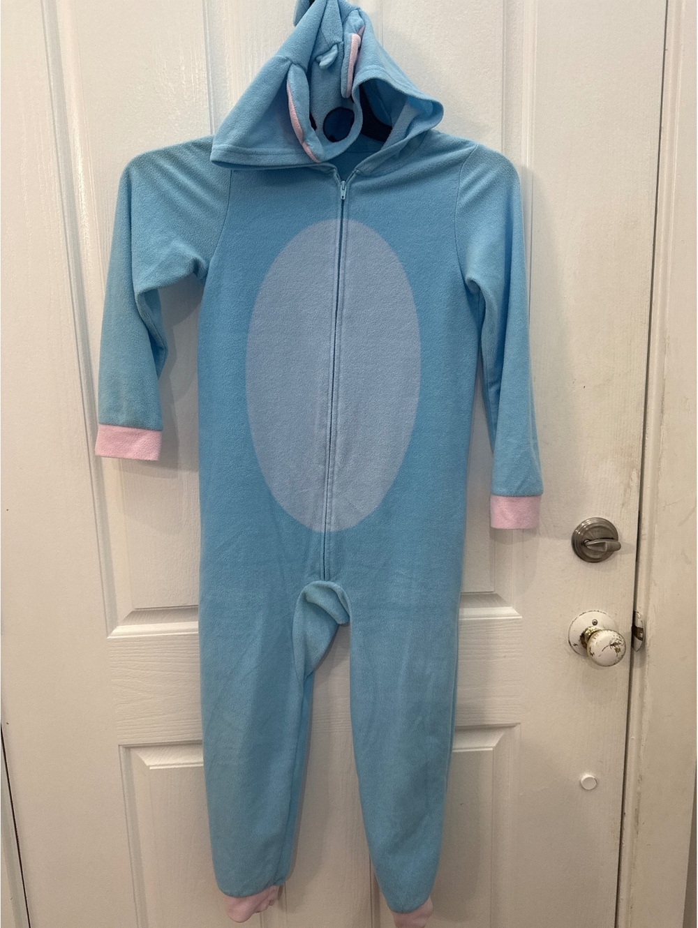 Disney Stitch Kids Fleece Onesie Pajamas with Hood Size 7/8